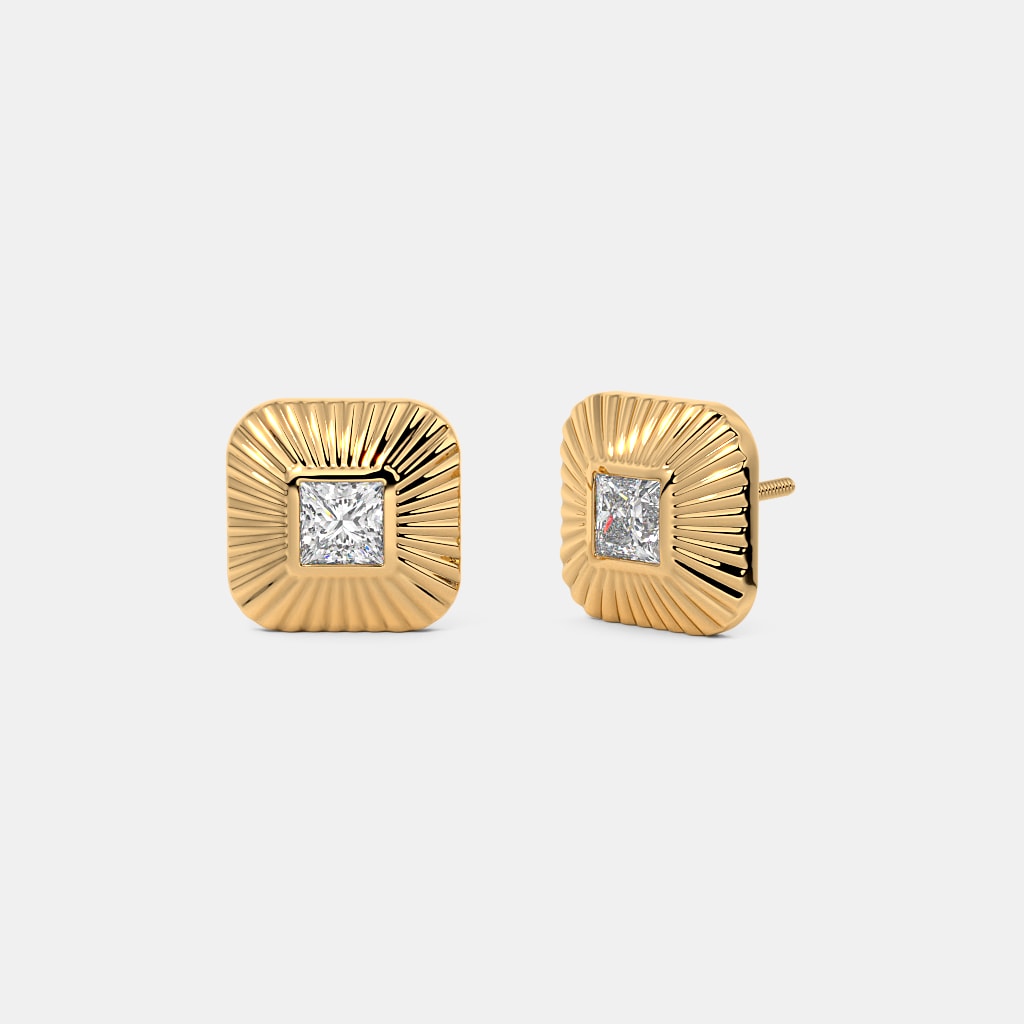 The Princess Love Solitaire Stud Earrings