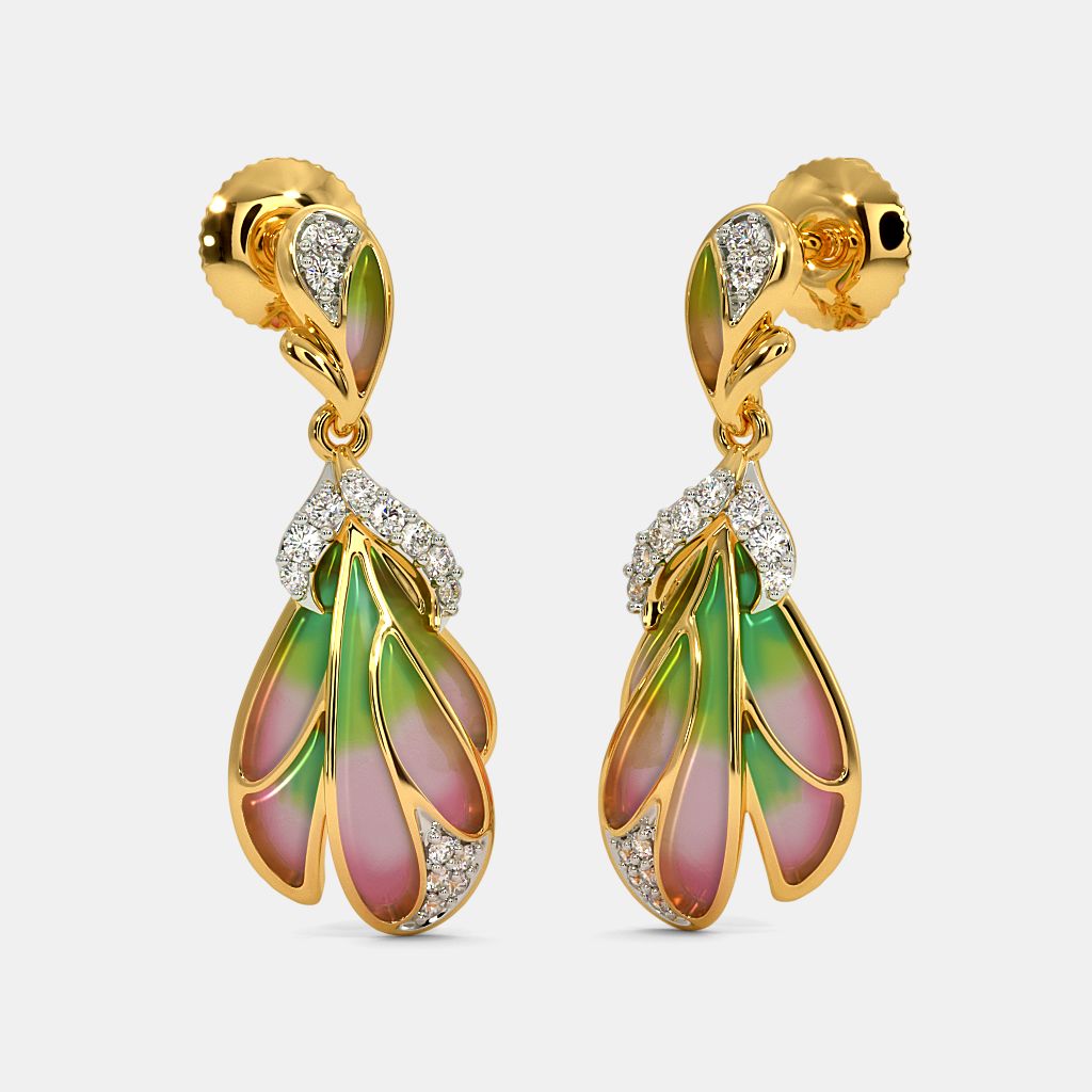 Drop Earrings Designs Caratlane Gold Earring The Leander Drop