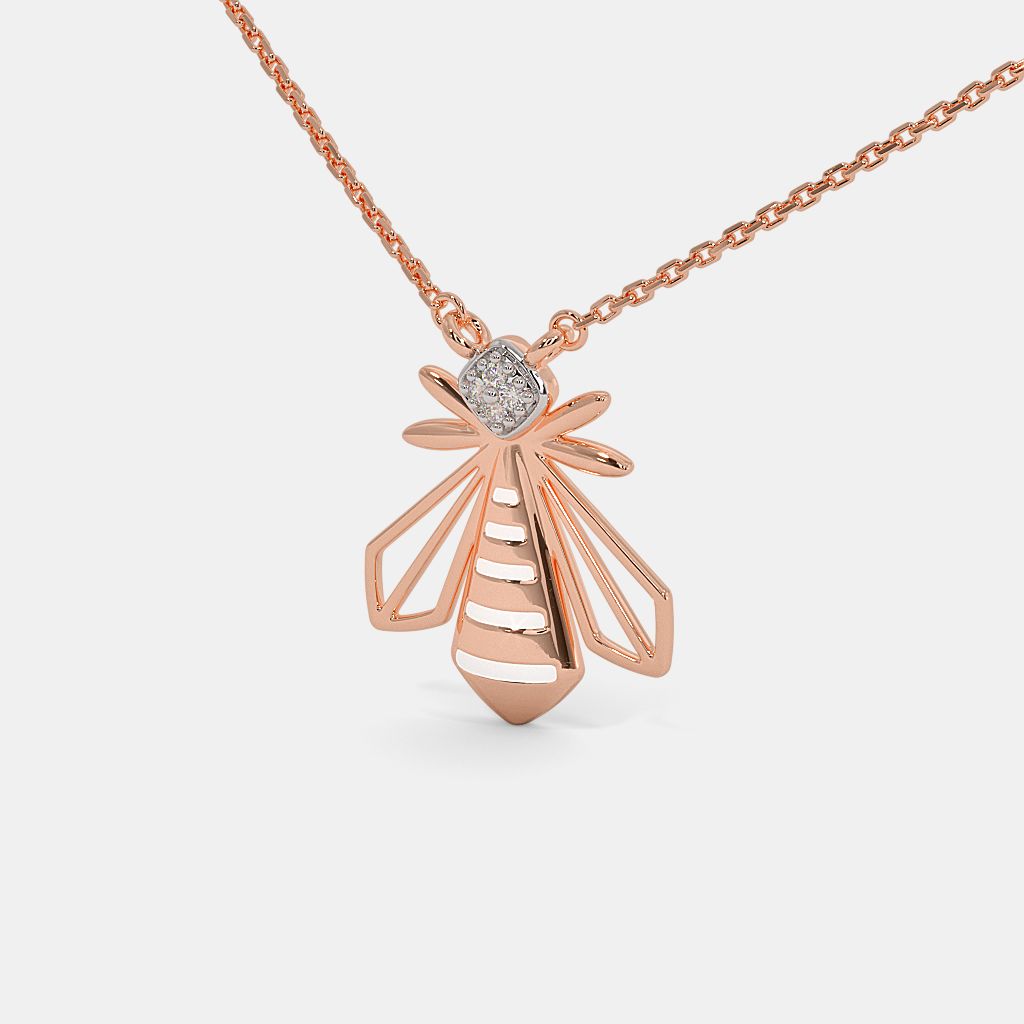 Bumble bee sales pendant necklace gold