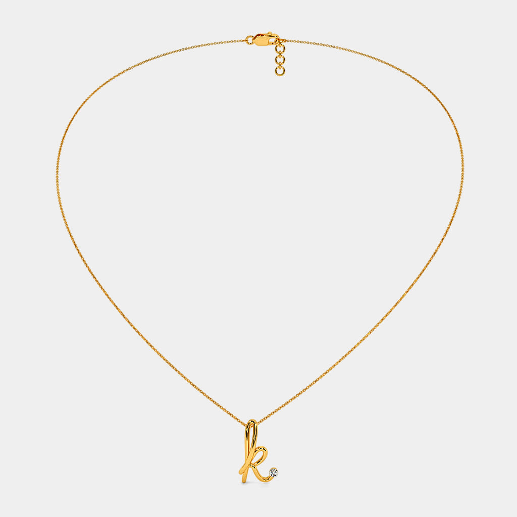 Cursive on sale k necklace