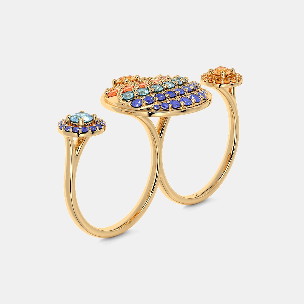 The Whirling Stardust Multi Finger Ring BlueStone