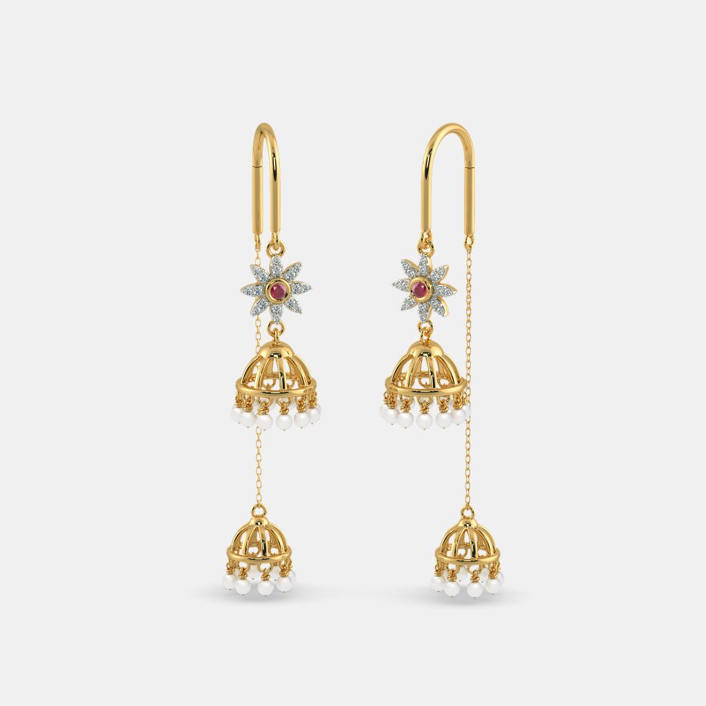 Sui dhaga cheap jhumka design