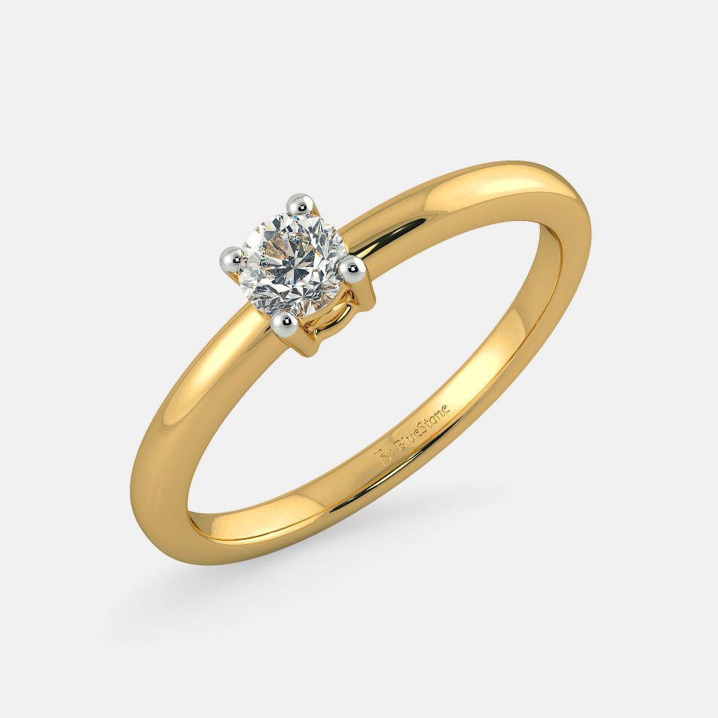 Gold ring design discount with one stone