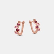 The Delice Rose Huggie Earrings - thumb 4