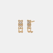 The Starburst J Hoop Earrings - thumb 1