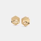 The Faceted Paisley Stud Earrings - thumb 1