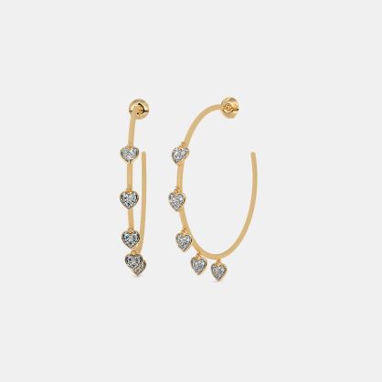 The Dancy Hearts Dangle Hoop Earrings