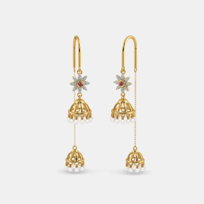 Latest Design Of Gold Earrings In Sui Dhaga Finaura Gold Jewellery Finder
