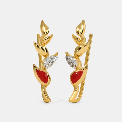 The Heliconia Bihai Ear Cuffs