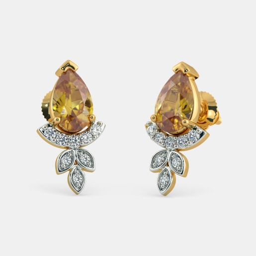 Yellow Topaz Earring Designs Online In India 2018 Bluestone The Origa Earrings