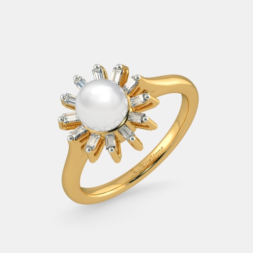 pearl ring design for female in gold