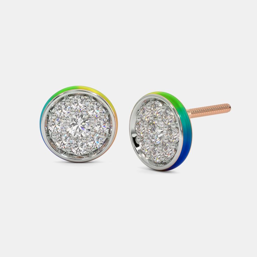 Lustrous Single Stone Diamond Stud Earrings
