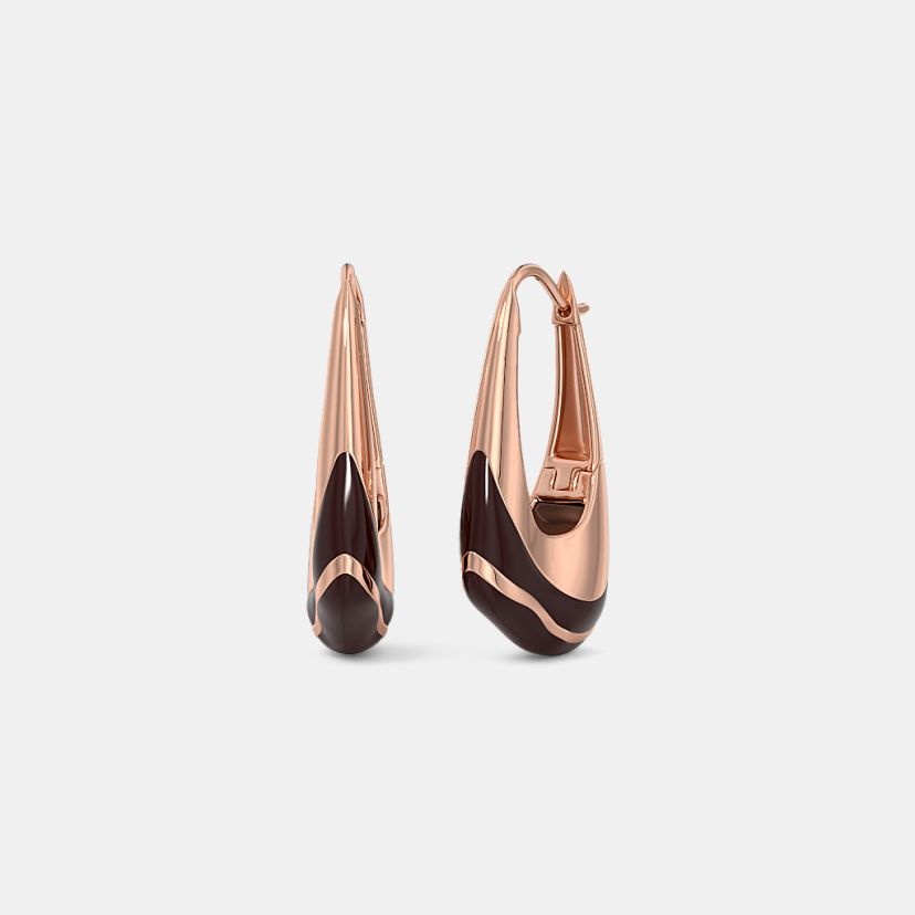 The Mocha Wave Hoop Earrings - image 1
