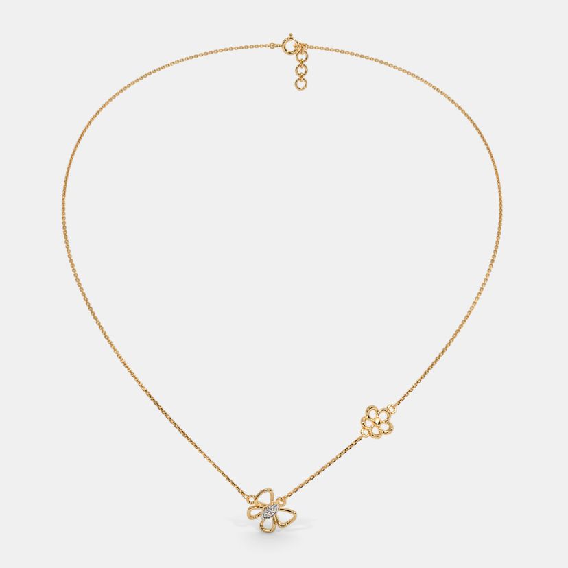 The Flutter And Floral Kids Necklace - Side View