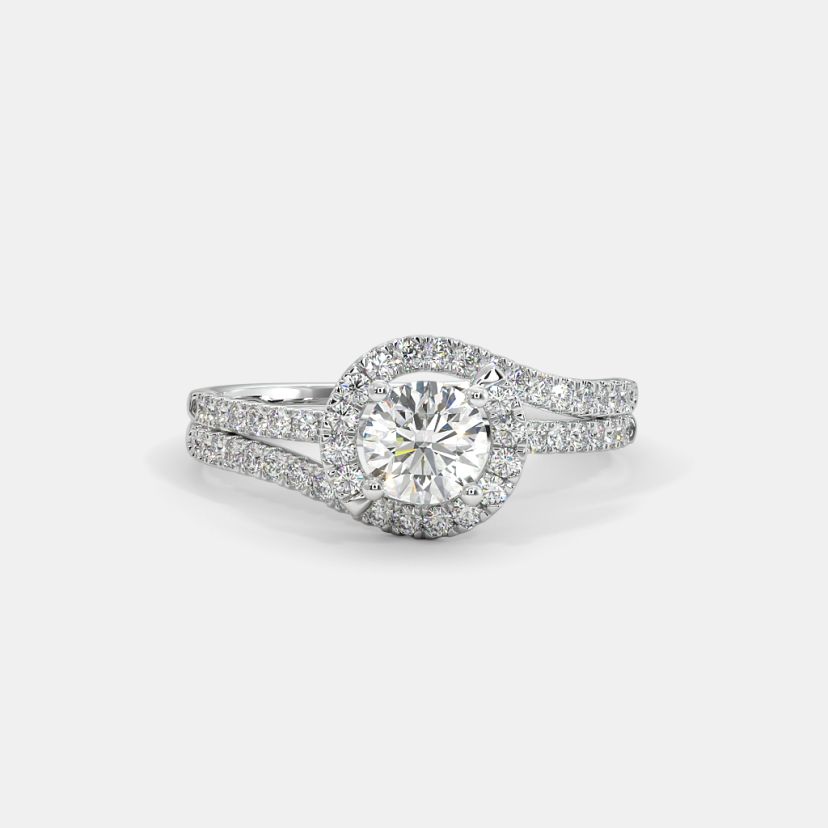 The Illusia Twisted Halo Solitiare Ring - image 5