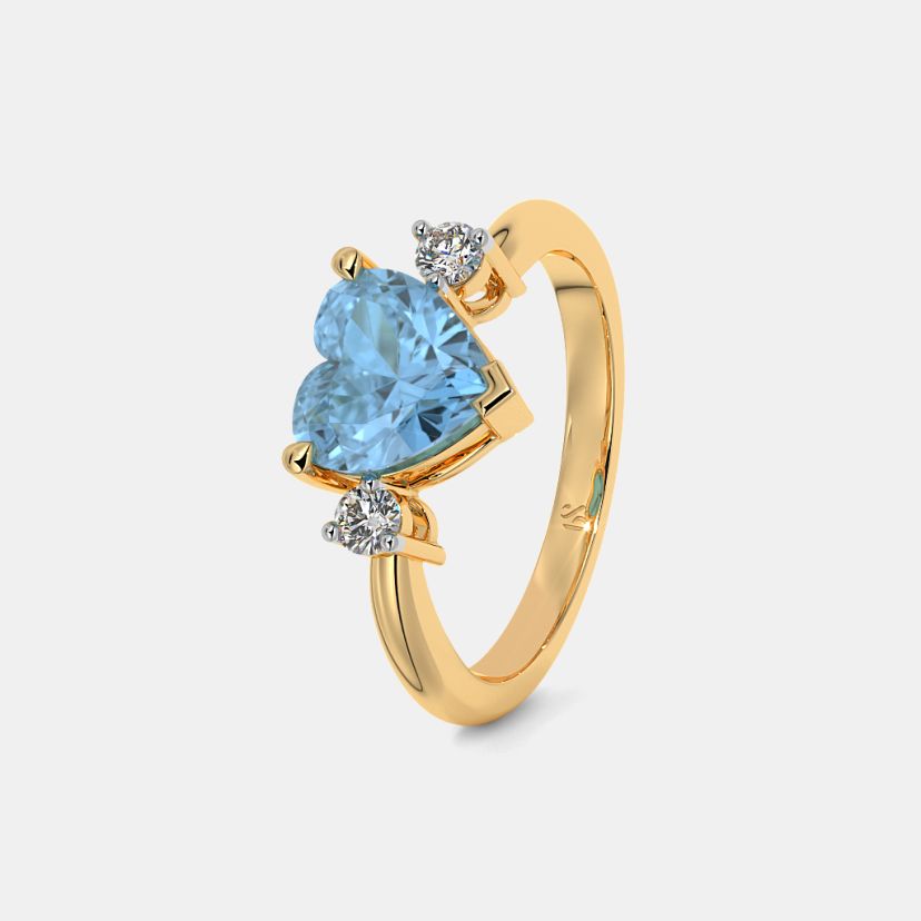 Diamond Ring Blue Stone Ladies Ring Buy Diamond And Gemstone - Main Image