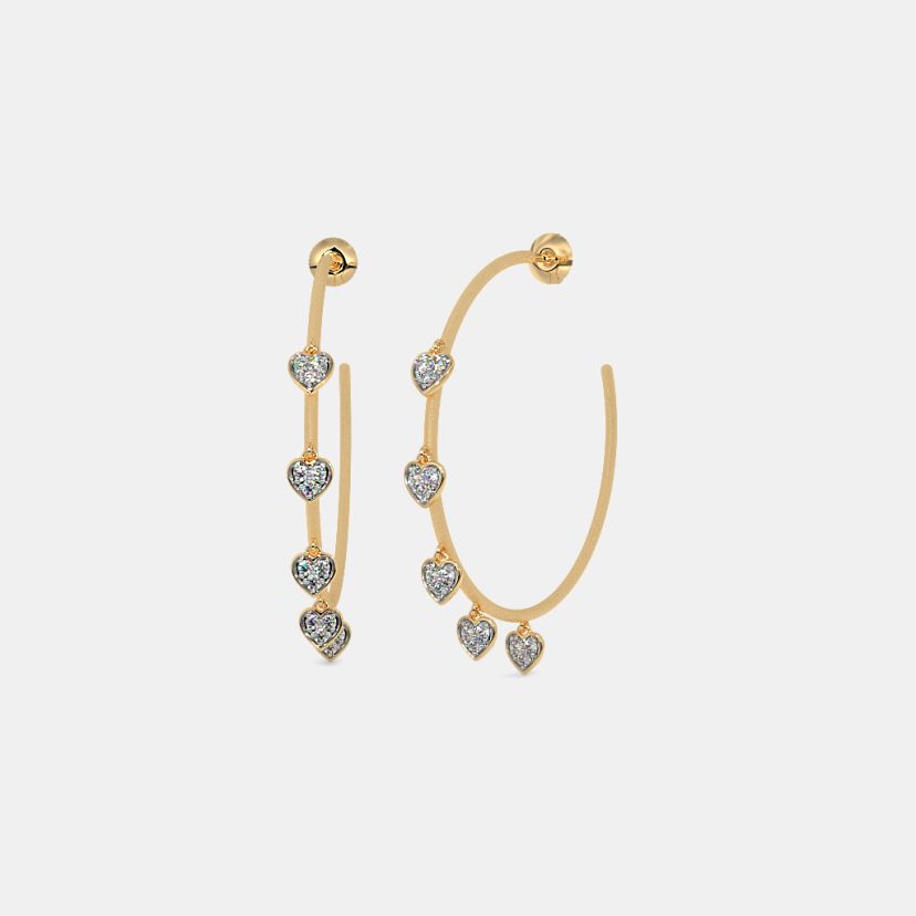 The Dancy Hearts Dangle Hoop Earrings - image 1