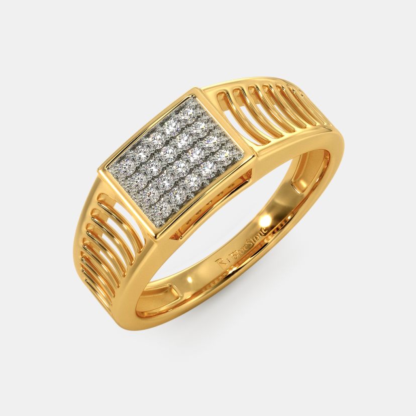 Plain Square Design Male Gold Ring 01-02 - SPE Gold-saigonsouth.com.vn