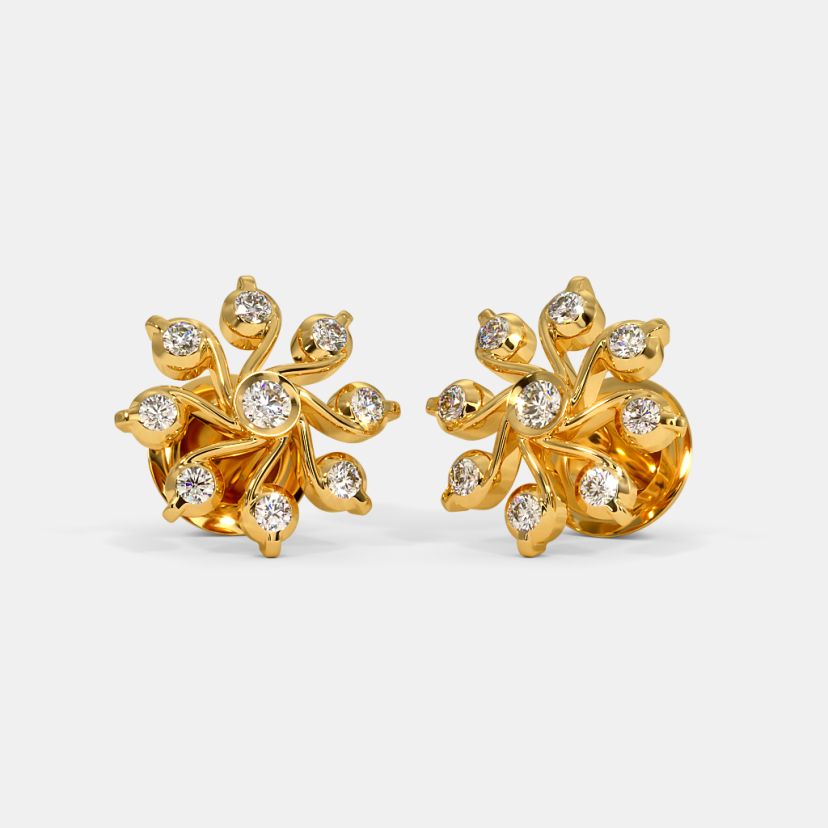Malabar Gold  Diamonds 22k 916 Yellow Gold Stud Earrings for Women   Amazonin Fashion