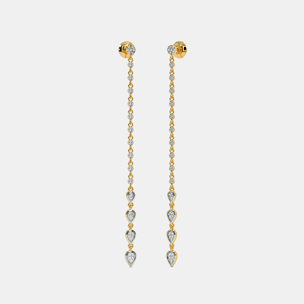 Diamond Thread Drop Earrings