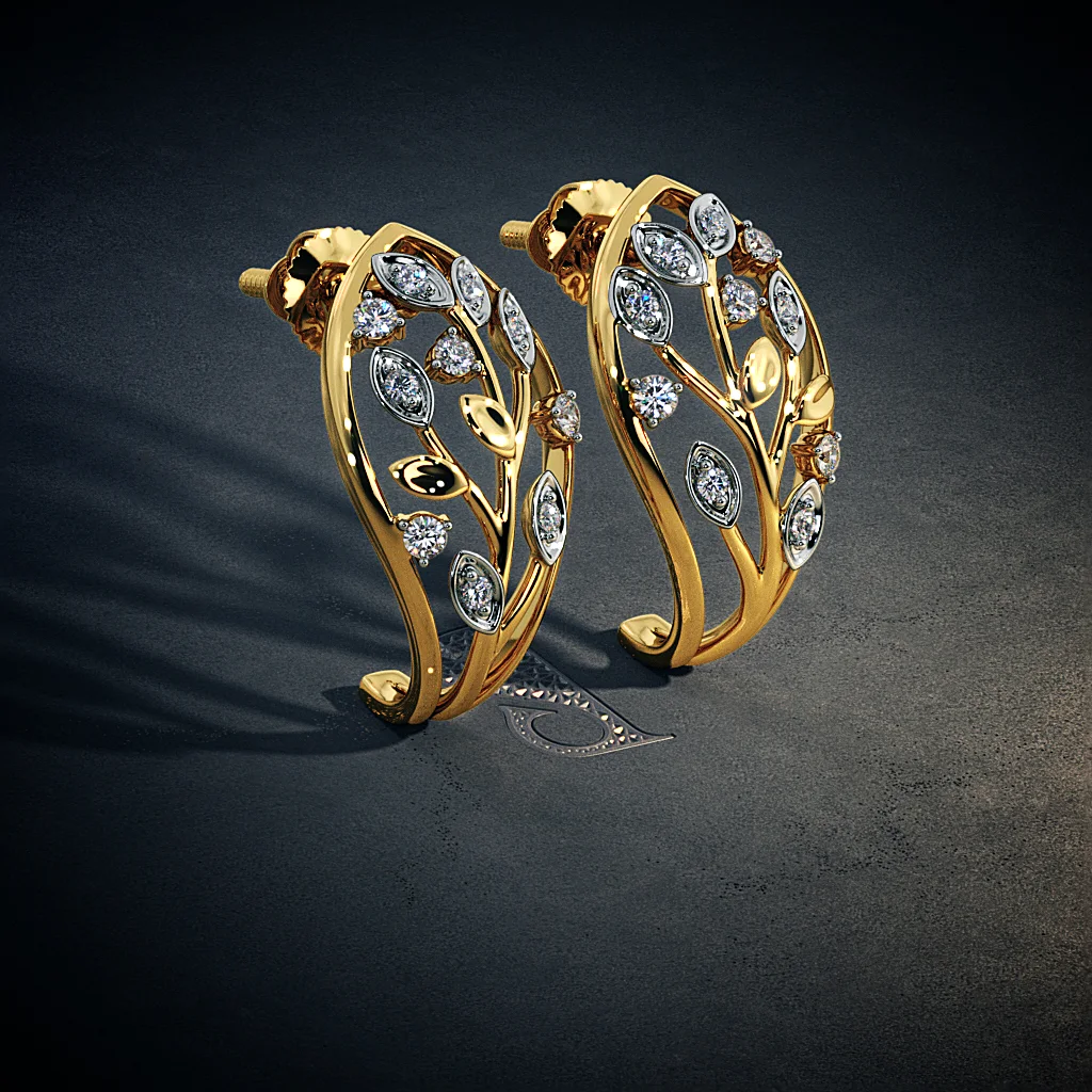 The Wisdom Leaves J Hoop Earrings | BlueStone.com